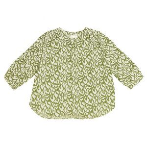 Jachs Girlfriend New York Women's Blouse Size XXL Sage Green White 3/4 Sleeve